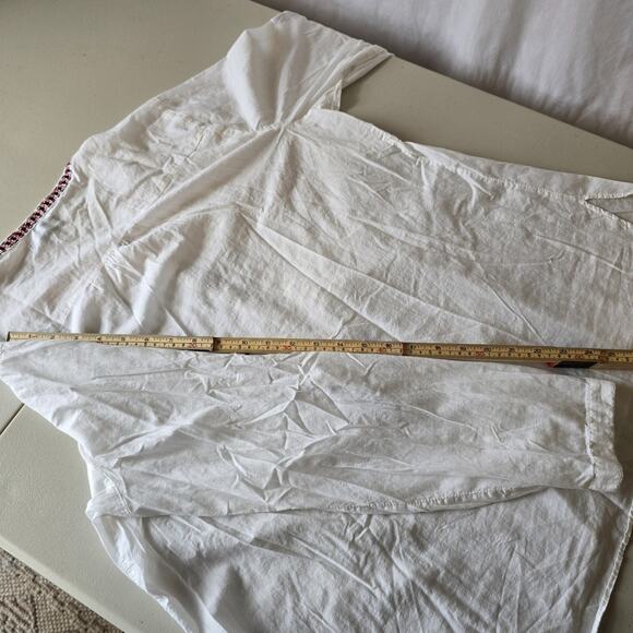 Gap Long Sleeve Blouse Women's XXL White w/ Red & Black Embroidered - Picture 15 of 16